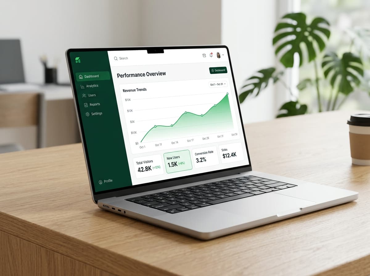 Custom Business System Dashboard Laptop Preview
